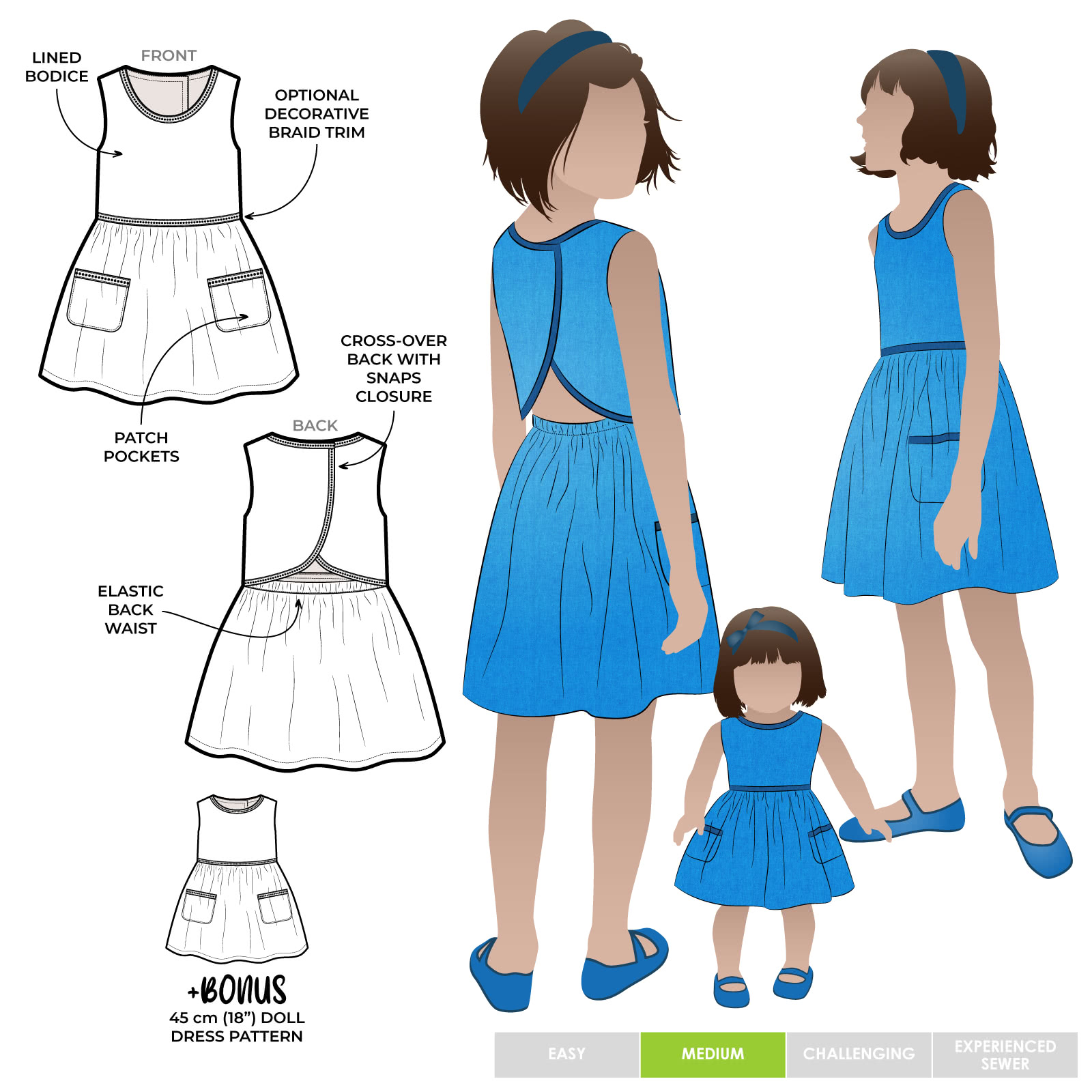 Elke Girls Dress Sewing Pattern – TREASURIE