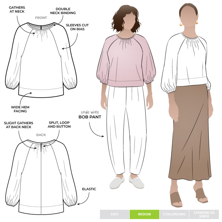 Verona Woven Top Sewing Pattern – Casual Patterns – Style Arc