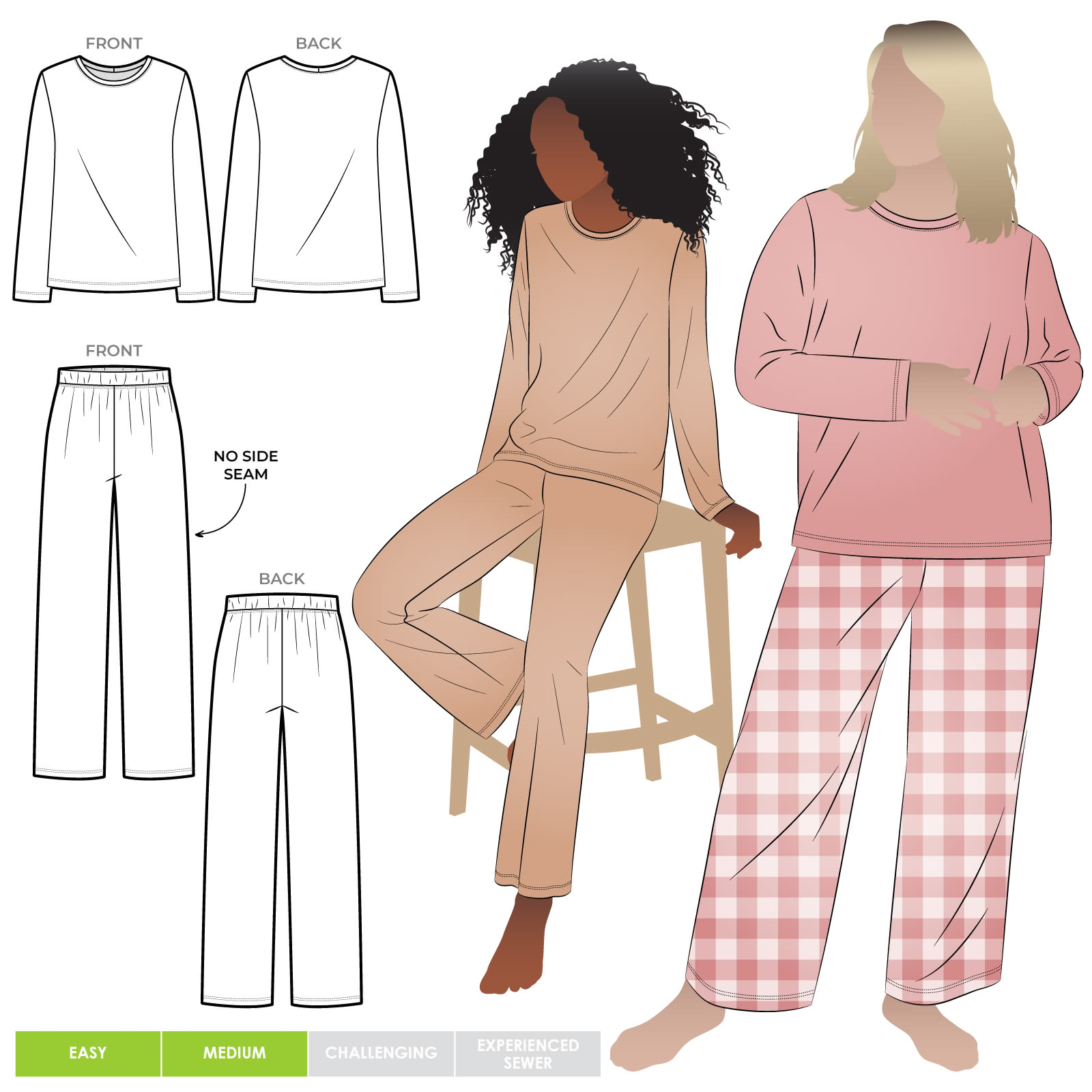 Women's Knit PJs – Casual Patterns – Style Arc