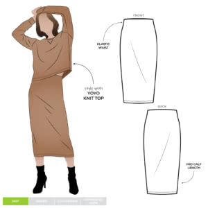 Yoyo Knit Skirt Sewing Pattern – Casual Patterns – Style Arc